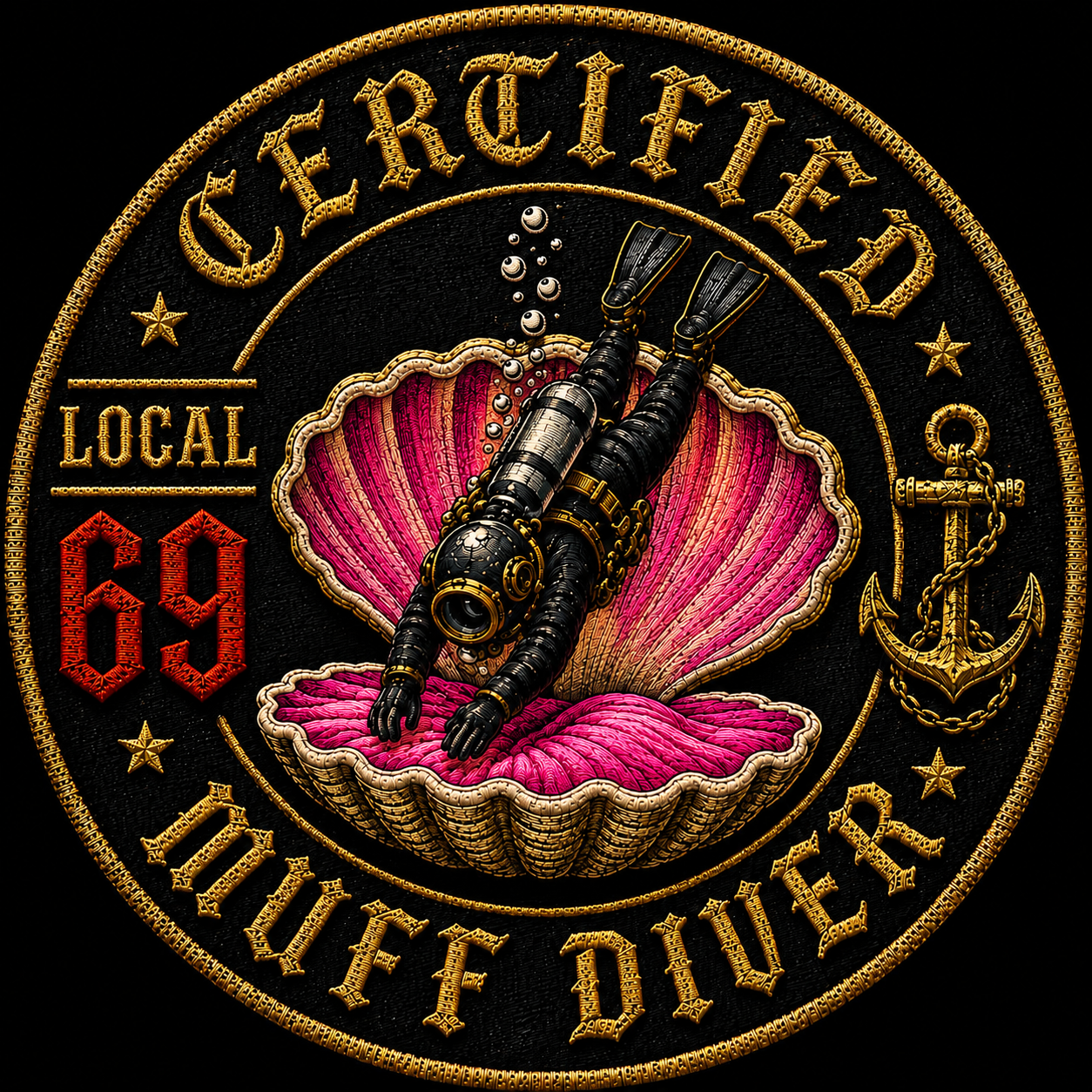 Local 69 Certified Muff Diver T‑Shirt | Funny Scuba Diving Shirt