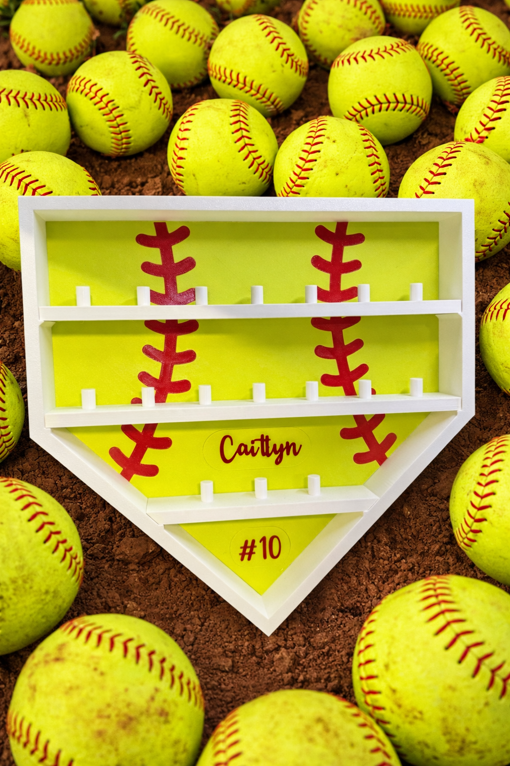 Personalized Softball Championship Ring Display | Home Plate Ring Holder