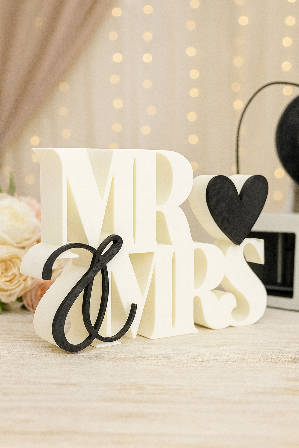 3D Printed Wedding Table Decoration | Mr. & Mrs., Mr. & Mr., Mrs. & Mrs.