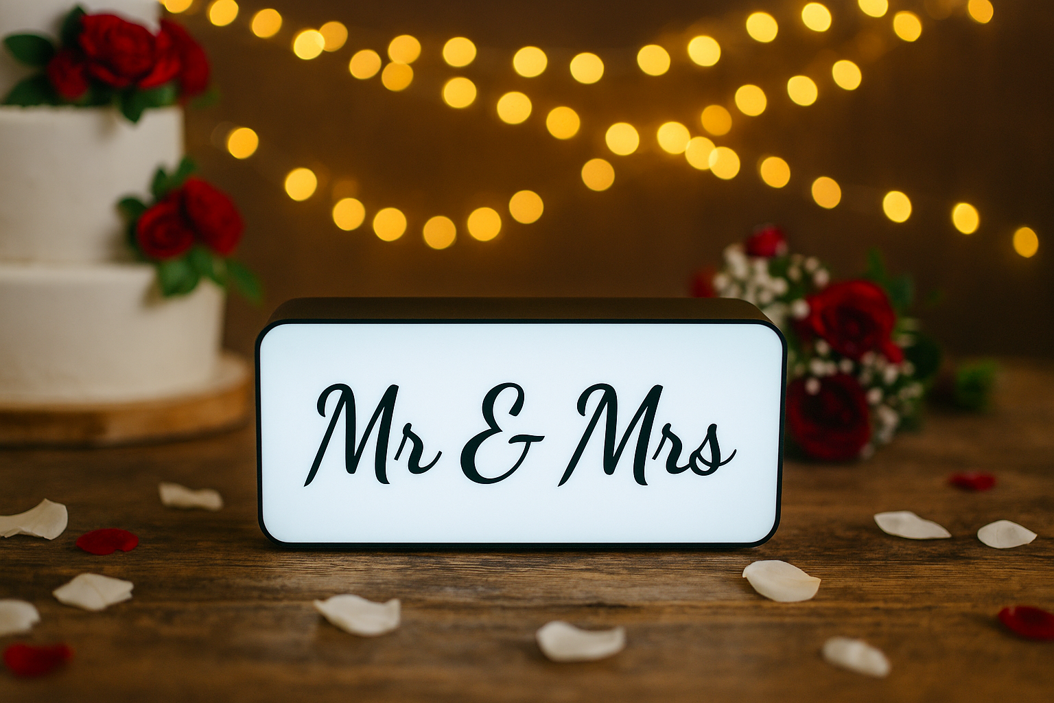 Mr & Mrs 3D Printed Light-Up Shadow Box