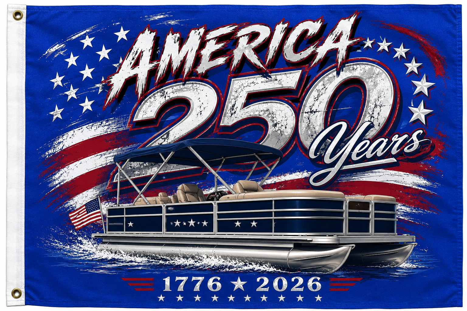 America 250th Boat & Camper Flag – 12" x 18" Double-Sided Patriotic 1776–2026 Flag