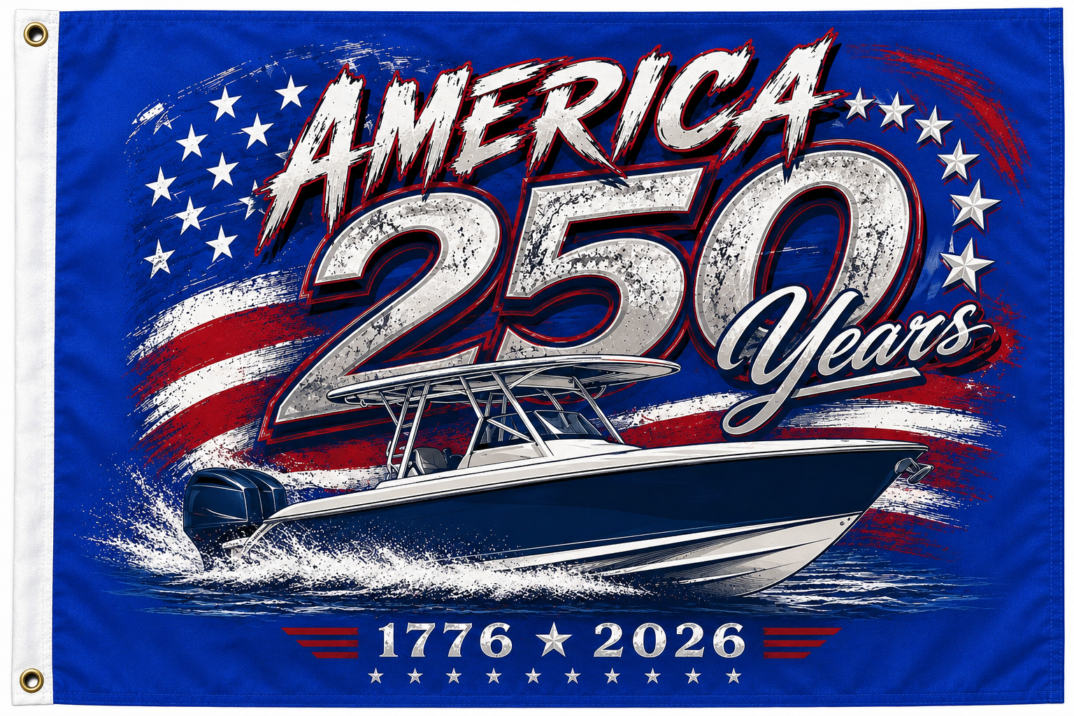 America 250th Boat & Camper Flag – 12" x 18" Double-Sided Patriotic 1776–2026 Flag