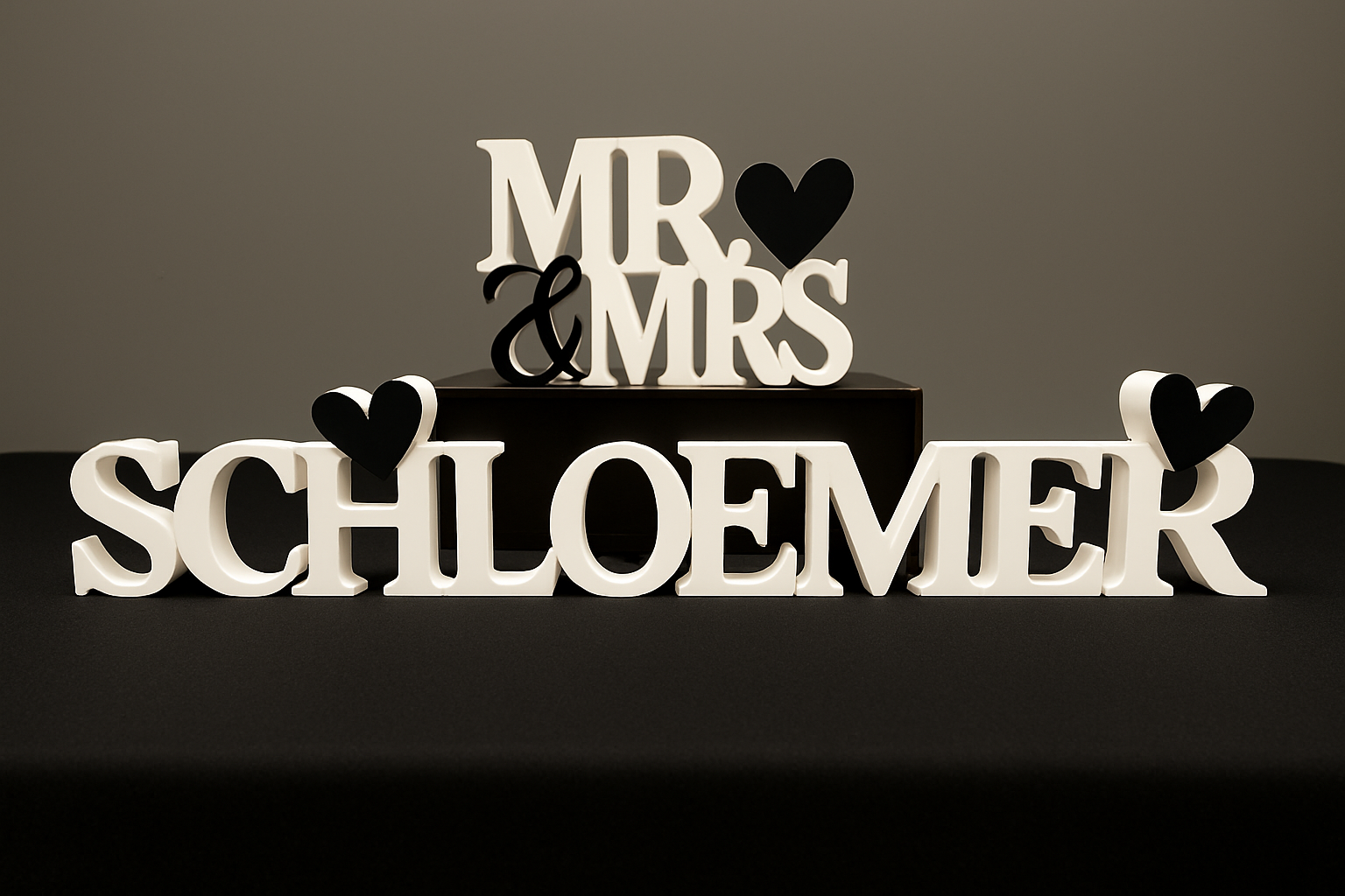 Custom Last Name Wedding Table Decoration | 3D Printed Centerpiece