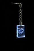 Personalized Laser Engraved Crystal Light-Up Keychain