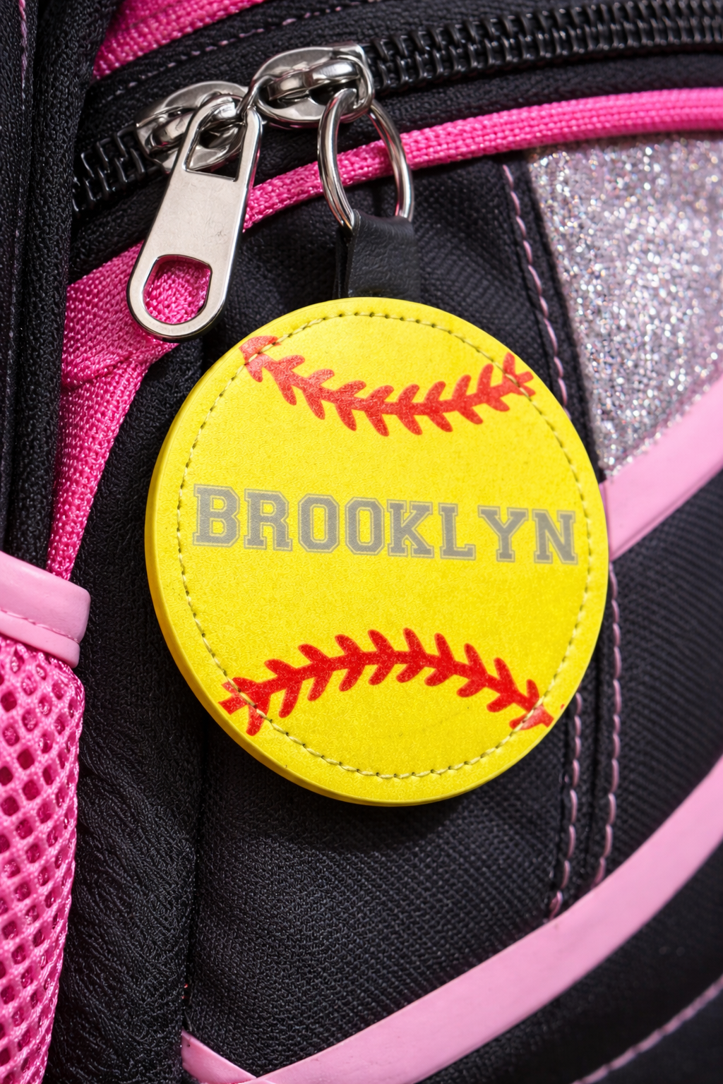 Personalized Girls Fastpitch Softball Bag Tag | Custom Name | 3" Diameter