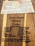 Personalized Family Recipe Laser Engraved Cutting Board – 16" x 9"