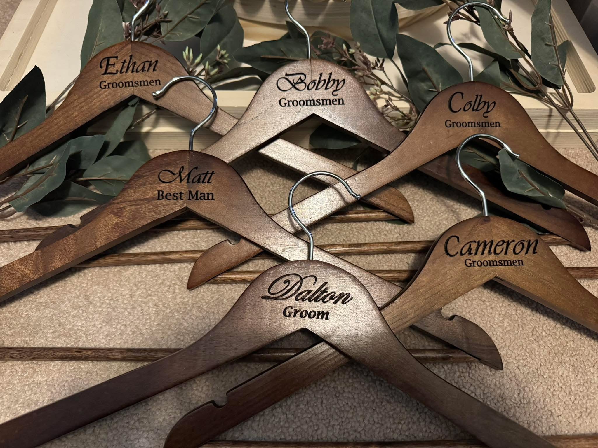 Custom Laser Engraved Wood Hangers | Personalized Wedding & Gift Hangers