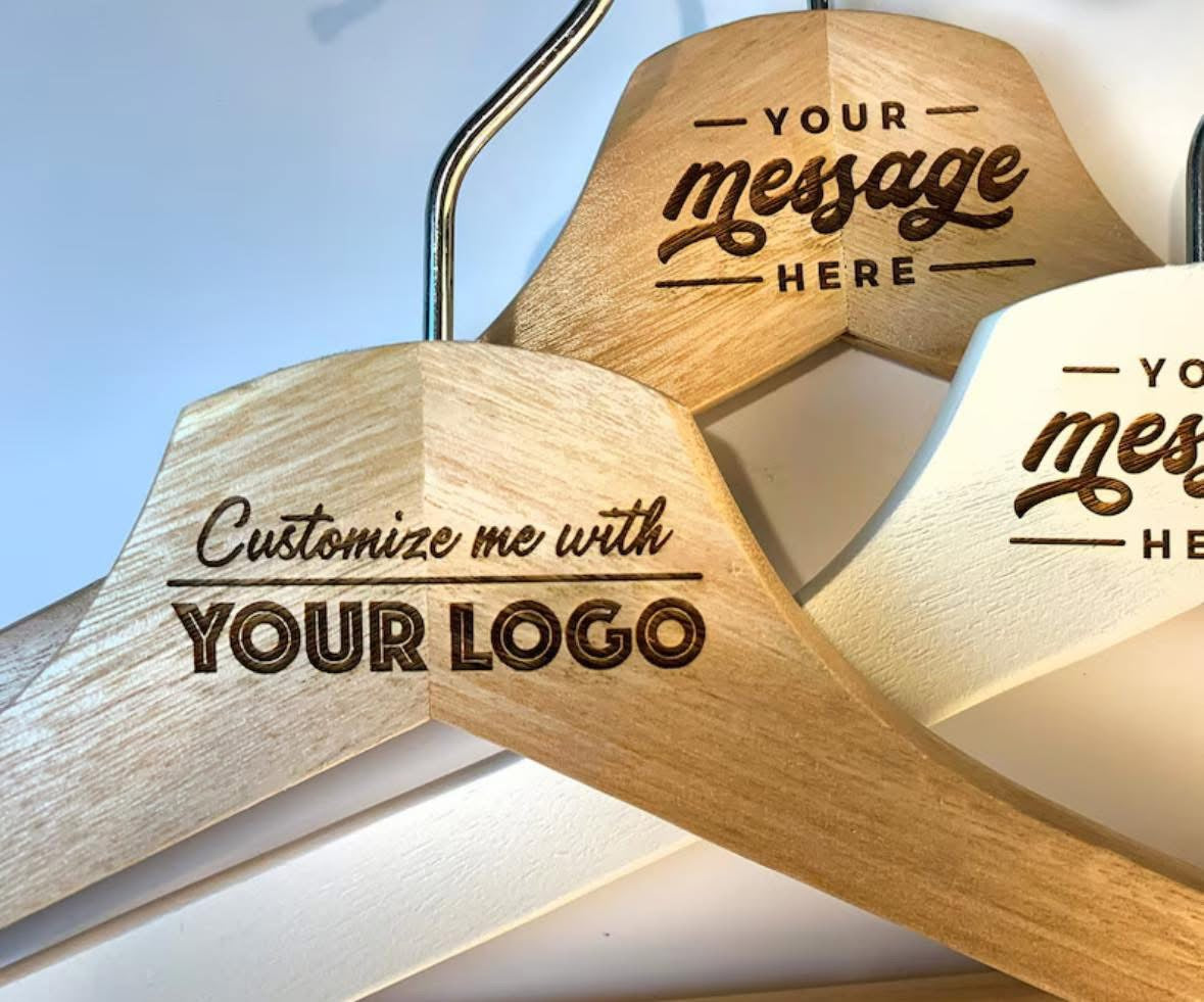 Custom Laser Engraved Wood Hangers | Personalized Wedding & Gift Hangers