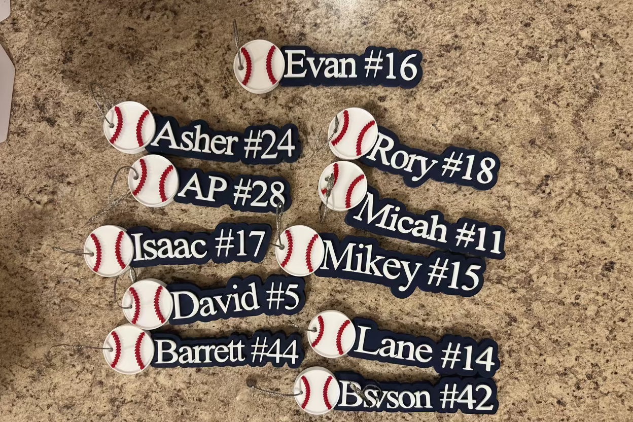 Custom Baseball Bag Tags