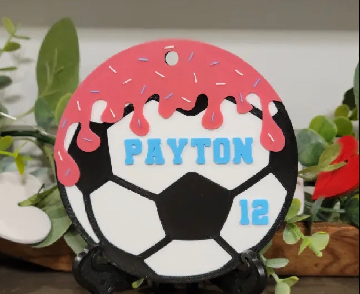 3D Printed Sports Bag Tags | Ice Cream Drip Design