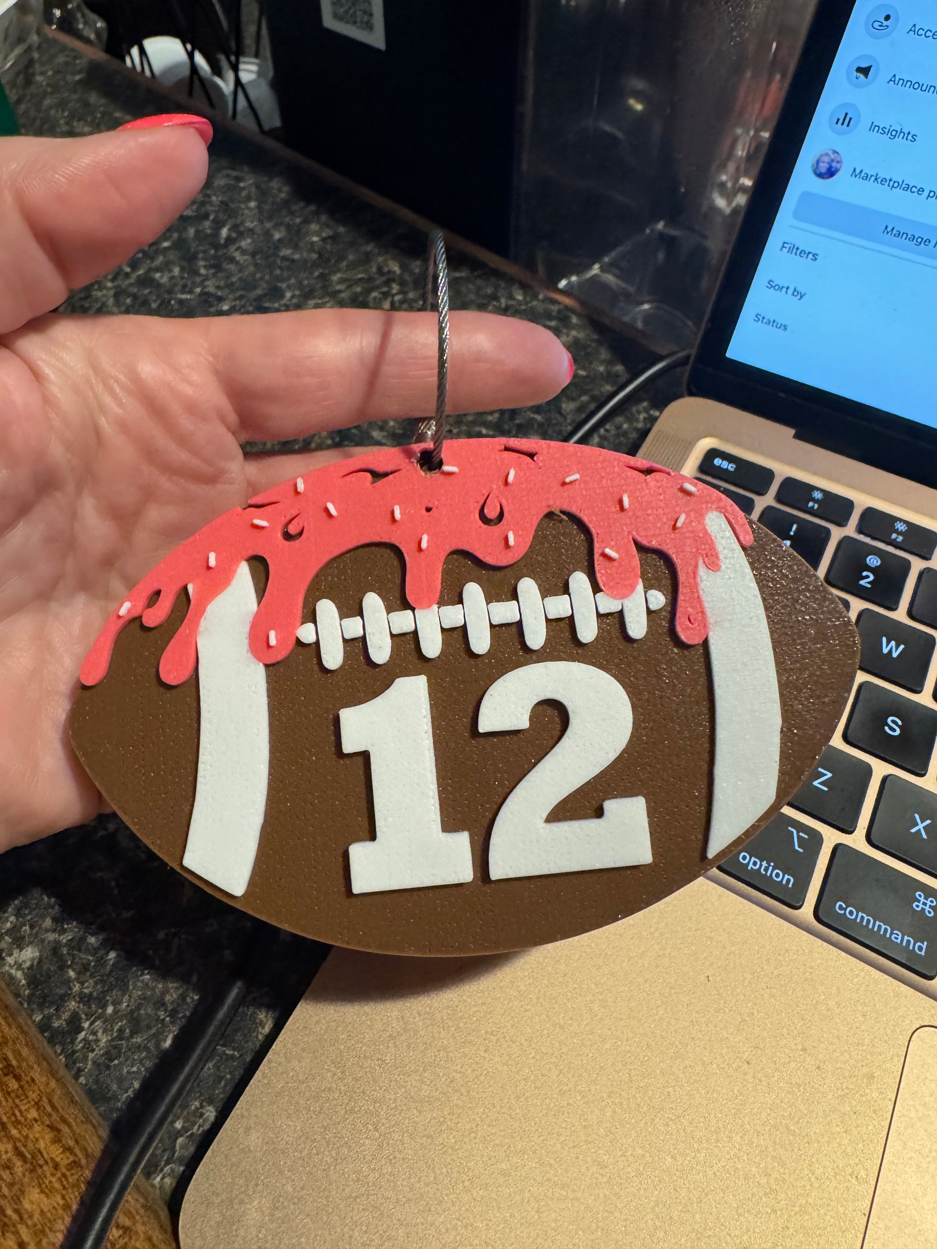 3D Printed Sports Bag Tags | Ice Cream Drip Design