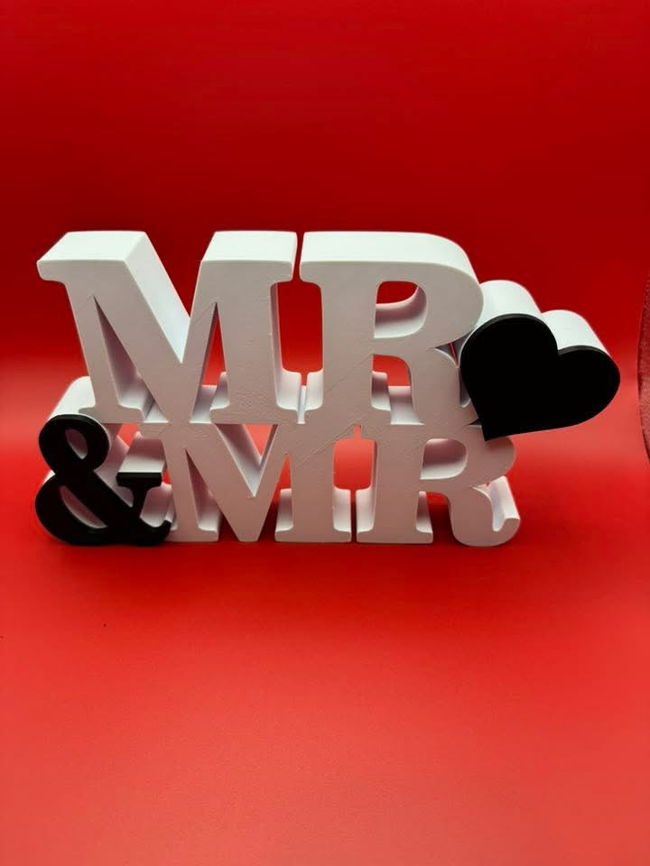 3D Printed Wedding Table Decoration | Mr. & Mrs., Mr. & Mr., Mrs. & Mrs.