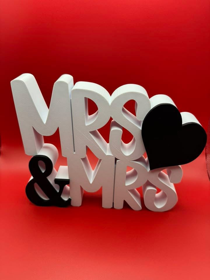 3D Printed Wedding Table Decoration | Mr. & Mrs., Mr. & Mr., Mrs. & Mrs.