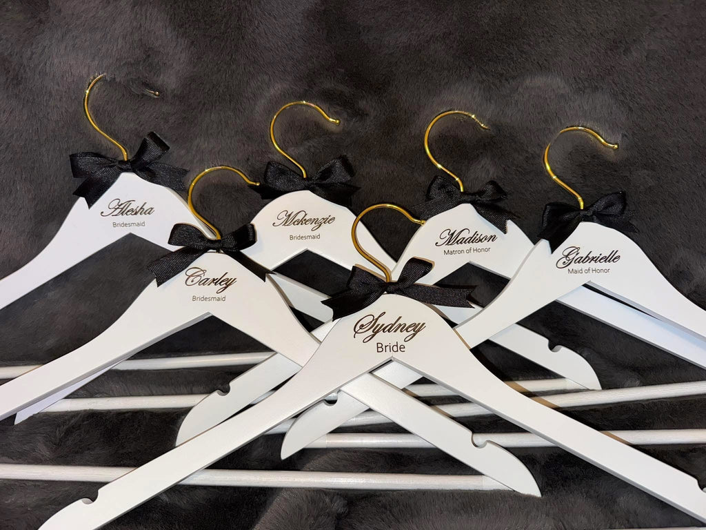 Custom Laser Engraved Wood Hangers | Personalized Wedding & Gift Hangers