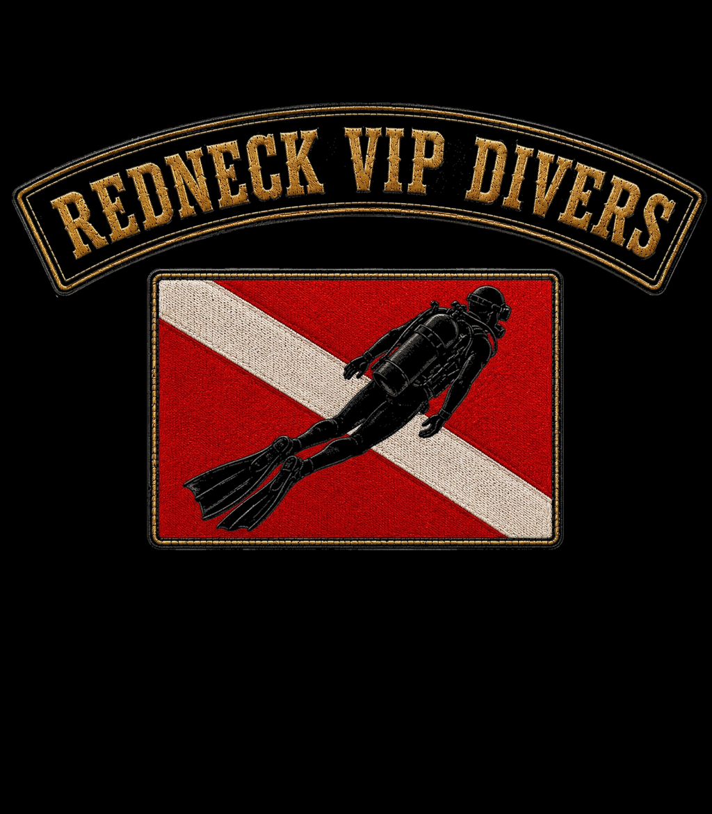 Redneck VIP Divers left chest logo artwork