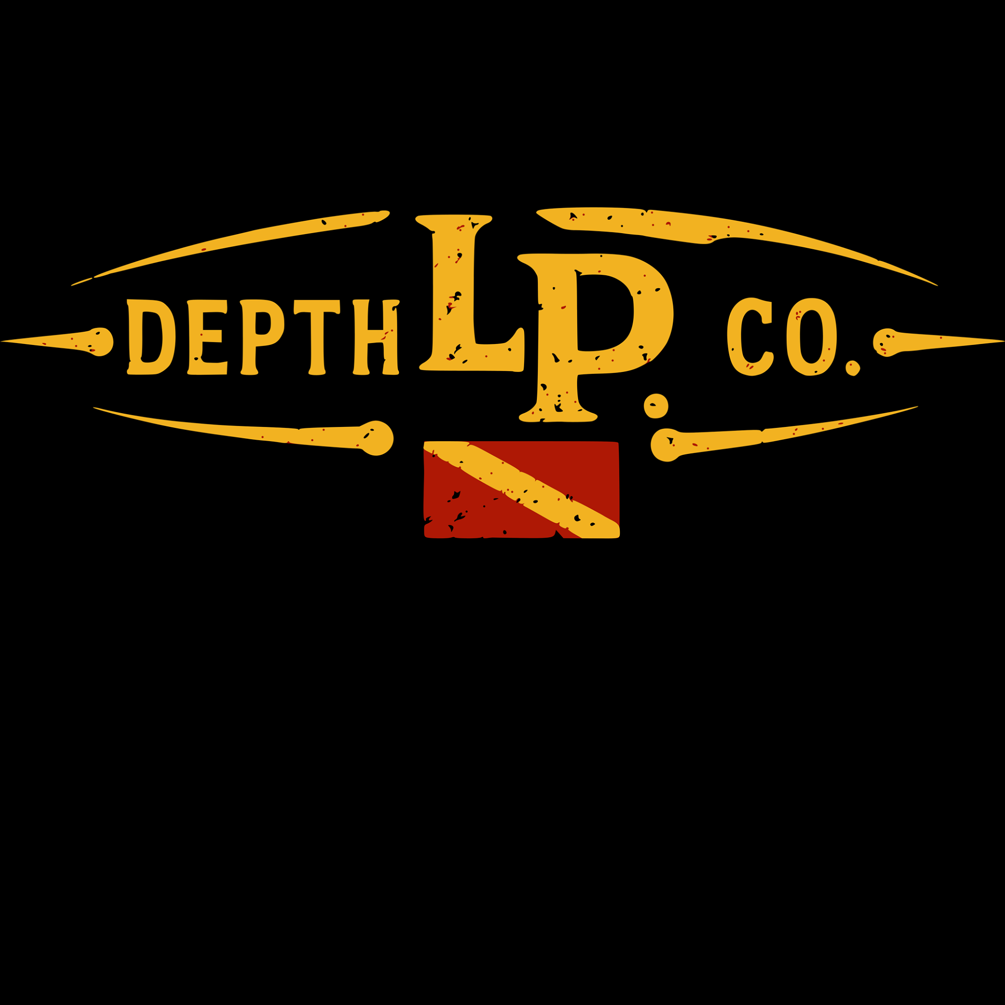 LP Depth Co gold front chest logo artwork