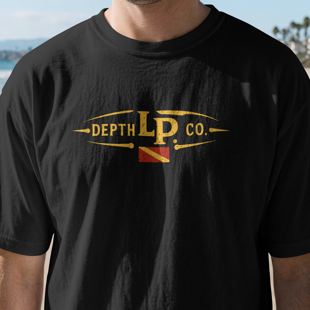 LP Depth Co front logo T-shirt mockup