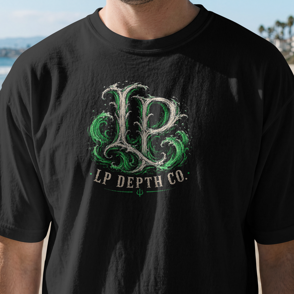 Slow is Smooth Smooth is Survival LP Depth Co front logo T-shirt mockup