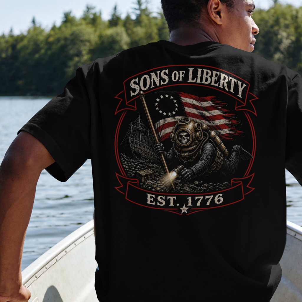 Sons of Liberty LP Depth Co back print T-shirt mockup