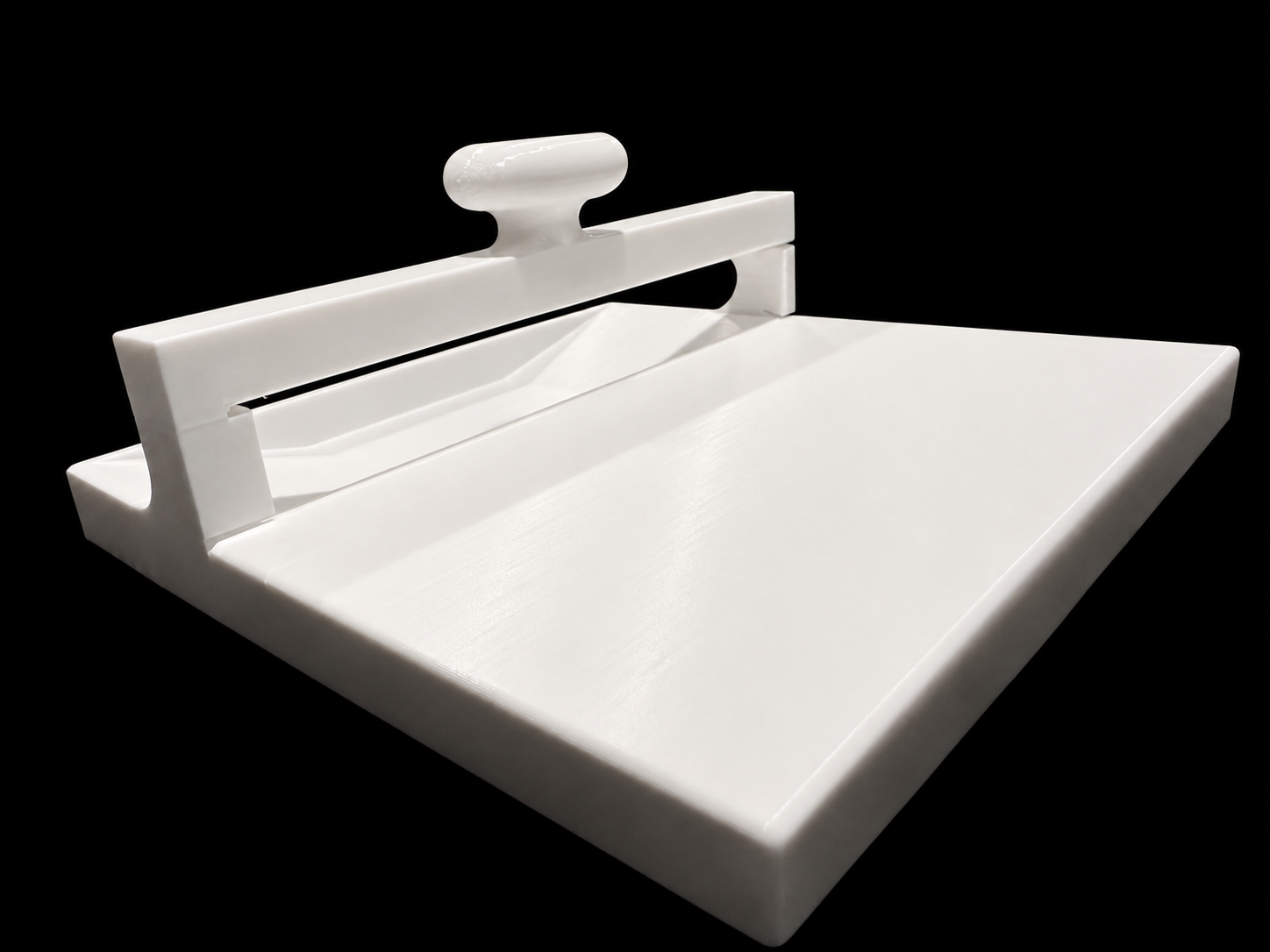 Grandma Kitty’s white 3D printed cookie grater tray made from PETG plastic