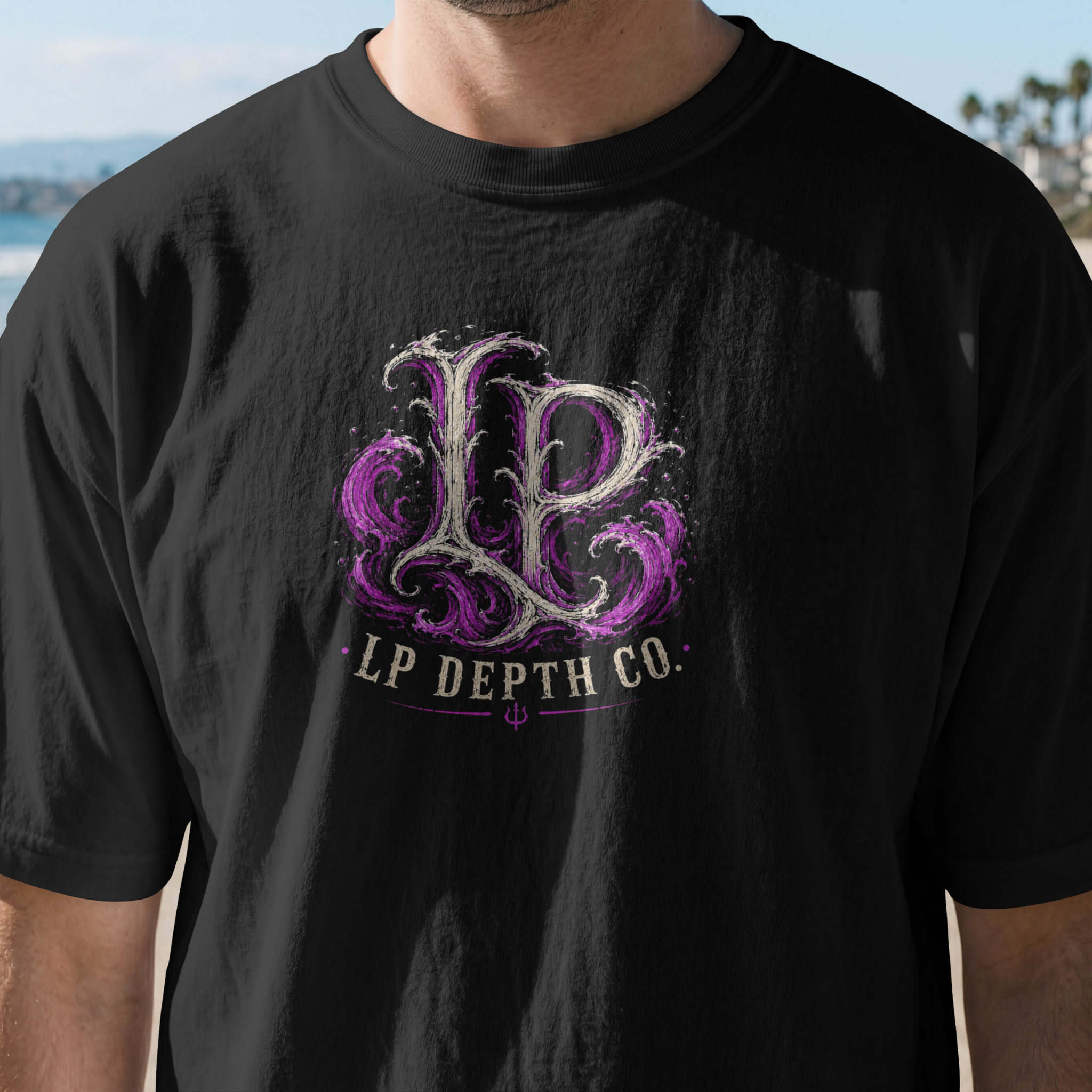 Beneath the Surface LP Depth Co front logo T-shirt mockup