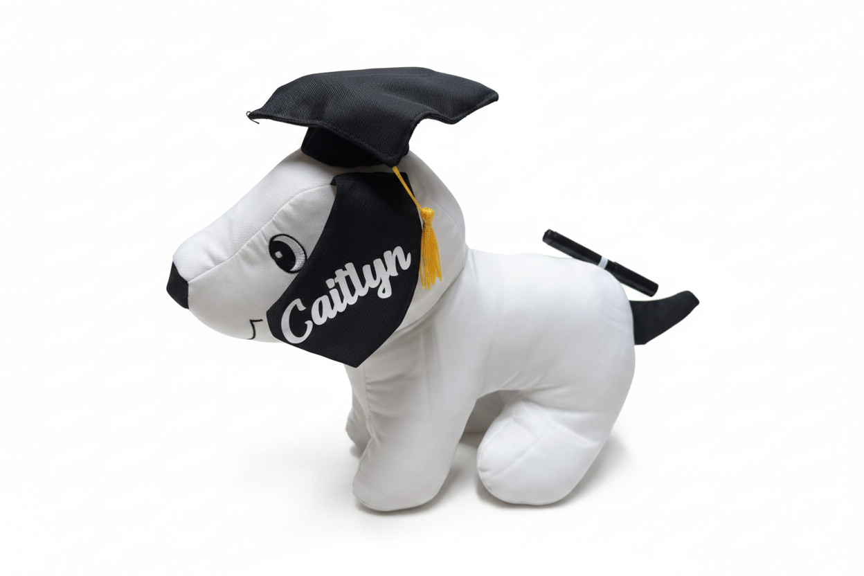 Personalized Graduation Stuffed Dog