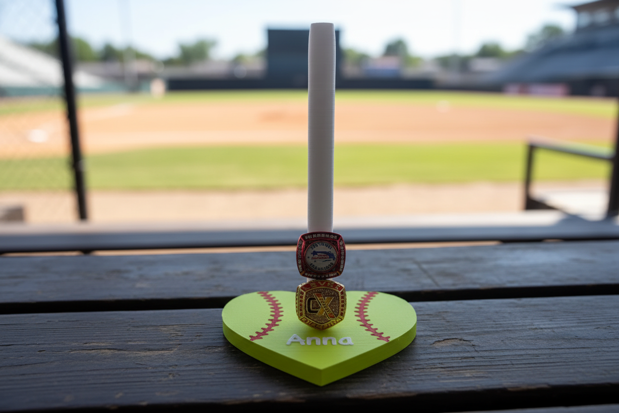 Softball Heart Ring Holder