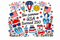 The Summer USA Turned 250 patriotic cotton t-shirt mockup on a woman holding a sparkler